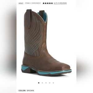 ARIAT WOMENS ANTHEM JAVA WESTERN BOOTS - SQUARE TOE 6.5C